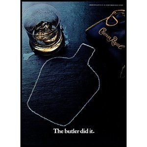 1978 Crown Royal Canadian Rye Whisky Vintage Print Ad Chalk Line Butler Did It